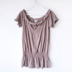 NWOT Heart Squared brown top